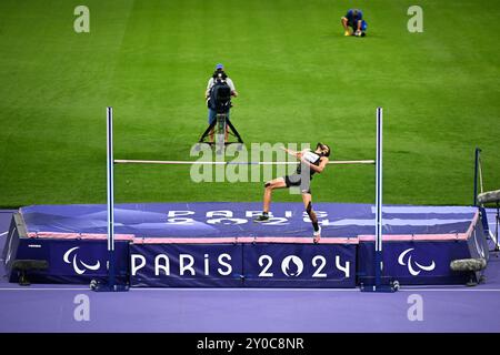 Saint Denis, Frankreich. September 2024. Illustration während des Hochsprungs im State de France am 1. September 2024 für die Paralympischen Spiele von Paris 2024. Foto: Tomas Stevens/ABACAPRESS. COM Credit: Abaca Press/Alamy Live News Stockfoto