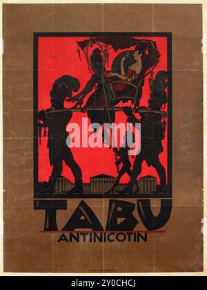 Julius Klinger (österreichischer Grafiker 1876–1942) – Tabu Antinicotin. Tabak Poster, 1919 - Zigarettenpapierwerbung, 1919 Stockfoto