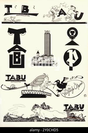 Julius Klinger (österreichischer Grafiker 1876–1942) TABU Antinicotin Cigarettenhülsen Papier etc Stockfoto
