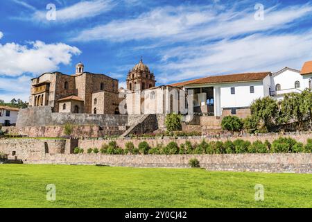 Blick auf Qurikancha in Cusco Die wichtigsten Tempel in der Inca Empire Stockfoto