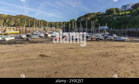 Ilfracombe, Devon, England, Vereinigtes Königreich, 28. September, 2018: Blick vom Quay über den Hafen in Richtung Hillsborough Terrace Stockfoto