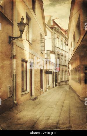 Retro-Stil Bild der alten europäischen Straße Stockfoto