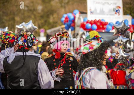 KÖLN, DEUTSCHLAND, 04. März: Teilnehmer der Karnevalsparade am 04. März 2014 in Köln, Deutschland, Europa Stockfoto