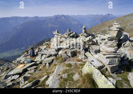 Steinmandeln auf den Gurglitzen, hohe Tauern, Kärnten, Österreich, Europa Stockfoto