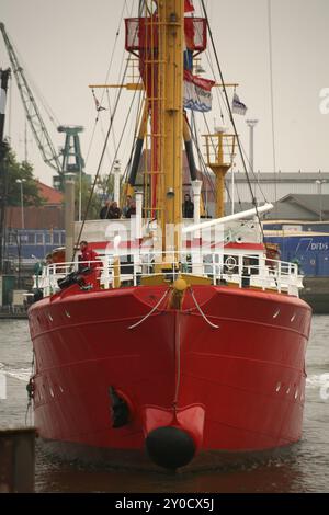 Das Leuchtschiff Elbe 1 im Hafen von Cuxhafen Stockfoto