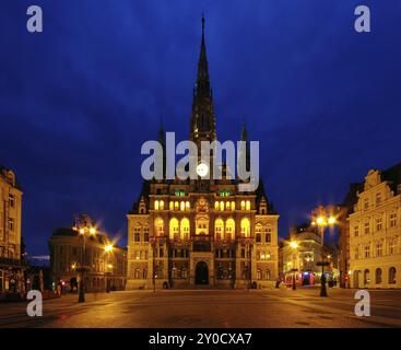 Liberec Town Hall Night, Liberec Town Hall Night 01 Stockfoto