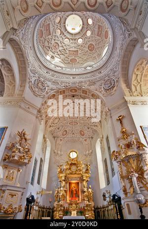 Basilika Saint-Anne, 17. Jahrhundert, Innenraum, Dorf Kodeń, Podlasie, Woiwodschaft Lublin, Polen Stockfoto