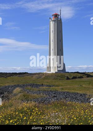 Leuchtturm von Malarrif auf der Halbinsel Snaefellsnes in Island Stockfoto