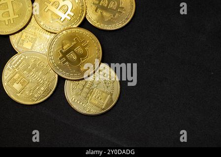 Bitcoin BTC Kryptowährungsmünzen. Börsenkonzept Stockfoto