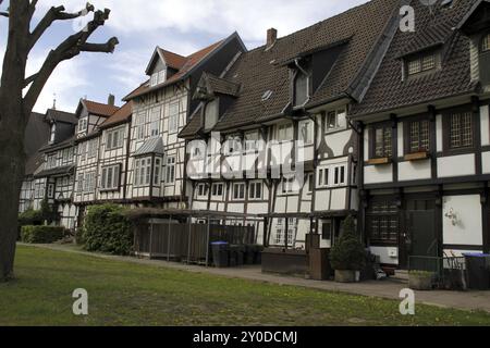 Häuser auf dem Friedhof in Lemgo Stockfoto