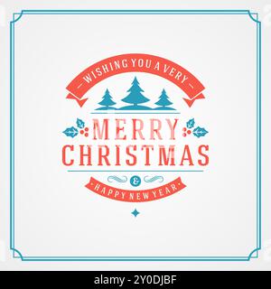 Frohe Weihnachtsfeiertage Wunschgrußkarte und Vintage-Hintergrund Stock Vektor
