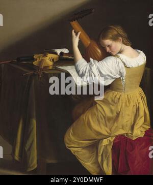 "Orazio Gentileschi, der Lautenspieler, ca. 1612/1620, Öl auf Leinwand, insgesamt: 143,5 x 129 cm (56 1/2 x 50 13/16 Zoll), Ailsa Mellon Bruce Fund, 1962.8,1" Stockfoto