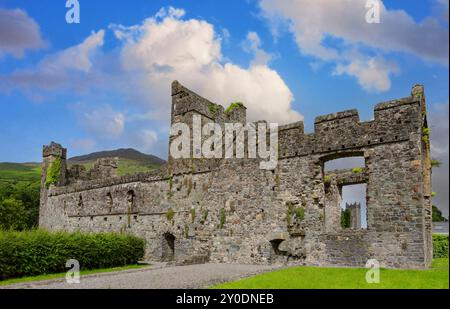 Carlingford Abbey, auch bekannt als Carlingford Friary oder Priory, gegründet durch den Dominikanerorden um 1305 in Carlingford, County Louth, Irland. Stockfoto