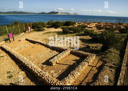 Sa Caleta. Phönizische Stadt (7. Jahrhundert v. Chr.). Ibiza. Pitiusas-Inseln. Balearen. Spanien. Stockfoto