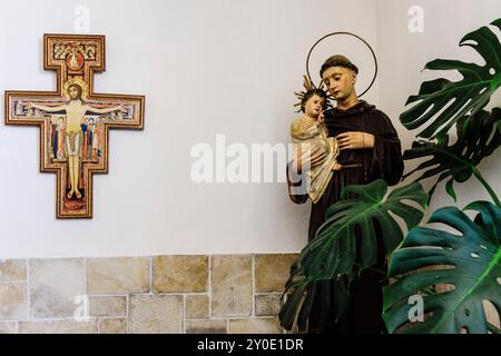 Katholische Kirche, Heiligtum Nostra Senyora de Cura, im Puig de Cura, Pla de Mallorca, Mallorca, Balearen, Spanien Stockfoto