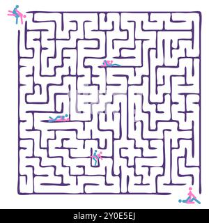 Kinderspiellabyrinth. Finde einen Weg aus dem Labyrinth. Stock Vektor