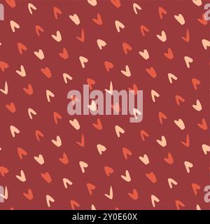 Nahtloses Muster aus orangefarbenem Schmutzstoff mit organischen, skizzierten Streifen Stock Vektor