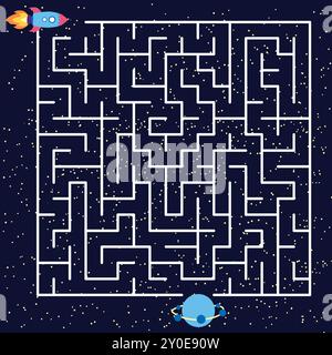 Kinderspiellabyrinth. Finde einen Weg aus dem Labyrinth. Stock Vektor