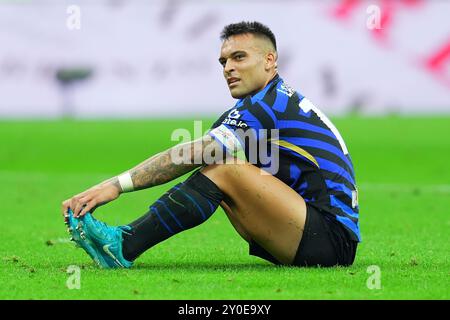 Lautaro Martinez (FC Inter); während des Fußballspiels der Serie A zwischen Inter und Atalanta im San Siro Stadion in Mailand, Norditalien - Freitag, 30. August 2024. Sport - Fußball . (Foto: Spada/Lapresse) Stockfoto