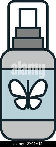 Schmetterlingsabweisendes Spray zum Schutz vor Insekten beim Camping Stock Vektor