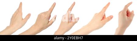 Handset mit berührenden Gesten, isoliert auf transparentem Hintergrund Stockfoto