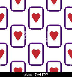 Lila fallende Spielkarten nahtloses Muster. Poker und Wunderland Stock Vektor