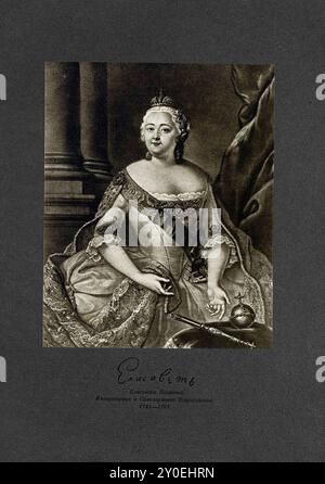 Elisabeth von Russland. 1741-1761 war Elisabeth oder Elisaveta Petrowna (1709–1762) von 1741 bis zu ihrem Tod 1762 Kaiserin von Russland. Sie ist eine der populärsten russischen Monarchen, weil sie während ihrer Regierungszeit keine einzige Person hingerichtet hat, zahlreiche Bauprojekte und ihre starke Ablehnung der preußischen Politik. Stockfoto