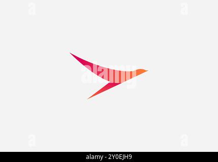 Vogel-Logo, Adler und Flügel, Flugzeugsymbol, Logo-Vorlage-Design, Vogel-Technologie-Logo-Vektor-Design-Illustration. Tech-Logo, Vogel- und Pixel-Tech-Conep Stock Vektor
