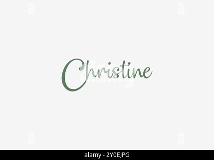 Christine-Logo Typografie und Schriftzug, schlicht modern und minimalistisch. Bearbeitbare Farbe Stock Vektor