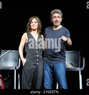 Schauspieler Ricardo darin während der Pressekonferenz zur Präsentation des Stücks „SZENEN DES EHELICHEN LEBENS“ im Rialto Theater in Madrid, 2. September Stockfoto