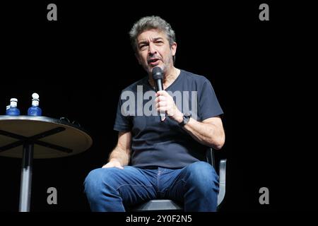 Madrid, Spanien. September 2024. Schauspieler Ricardo darin während der Pressekonferenz zur Präsentation des Stücks „SZENEN DES EHELICHEN LEBENS“ im Rialto Theater in Madrid, 2. September 2024, Spanien Credit: SIPA USA/Alamy Live News Stockfoto