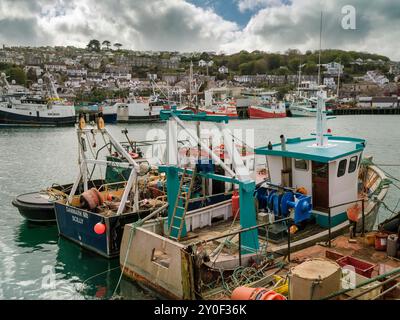 Newlyn in Cornwall ist die Heimat des größten Hafens Englands. Newlyn ist ein beliebtes Urlaubsziel und liegt am Ufer der Mount's Bay in der Nähe von Penzance und IT Stockfoto