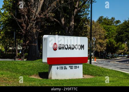 Broadcom-Standort in San Jose, Kalifornien, USA Stockfoto