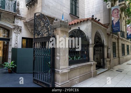 Das Äußere des Eva Peron Museums in der 2988 Lafinur Street im Stadtteil Palermo von Buenos Aires, Argentinien. Das ehemalige Herrenhaus wurde von gekauft Stockfoto