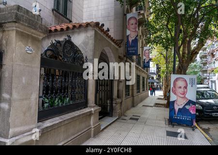 Das Äußere des Eva Peron Museums in der 2988 Lafinur Street im Stadtteil Palermo von Buenos Aires, Argentinien. Das ehemalige Herrenhaus wurde von gekauft Stockfoto