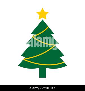 Geschmückter Weihnachtsbaum mit Sternsymbol Stock Vektor