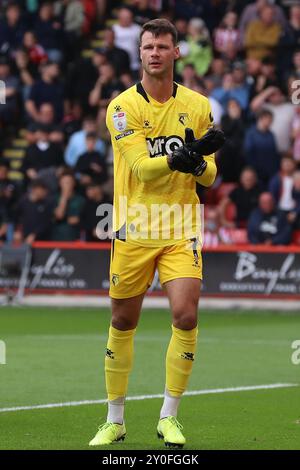 Sheffield, Großbritannien. September 2024. Daniel Bachmann von Watford während des SKY Bet EFL Championship Matches in der Bramall Lane, Sheffield, England, Großbritannien am 1. September 2024 Credit: Every Second Media/Alamy Live News Stockfoto