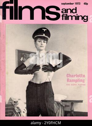 Filme und Filme Sep 1973 - Vintage Magazin Cover - Fotograf unnow - Text Transkription [ september 1973 40p Filme Aaming Filming Charlotte Rampling THE NIGHT PORTER ] NUR FÜR REDAKTIONELLE ZWECKE ! Stockfoto