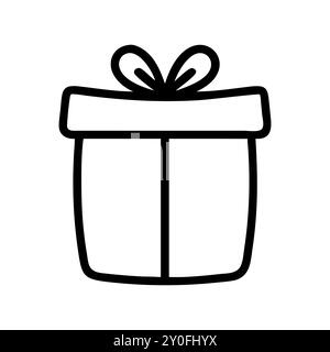 Quadratische Geschenkbox mit Schleifensymbol Stock Vektor