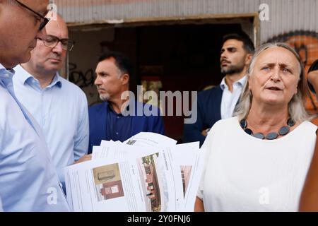 IL Sindaco di roma Roberto Gualtieri con l'Assessora all'Agricoltura Ambiente e Ciclo dei Rifiuti Sabrina Alfonsi e l'Assessore all'Urbanistica Maurizio Veloccia avvia l'esproprio del Parco di Centocelle Roma, Italia — Lunedì 02 Settembre 2024 - Cronaca - (foto di Cecilia Fonsi Stockfoto