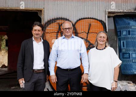 IL Sindaco di roma Roberto Gualtieri con l'Assessora all'Agricoltura Ambiente e Ciclo dei Rifiuti Sabrina Alfonsi e l'Assessore all'Urbanistica Maurizio Veloccia avvia l'esproprio del Parco di Centocelle Roma, Italia — Lunedì 02 Settembre 2024 - Cronaca - (foto di Cecilia Fonsi Stockfoto
