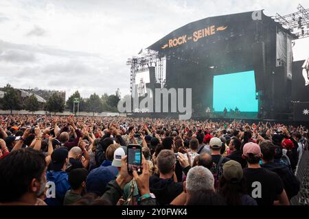 Paris, Frankreich. August 2024. Die Nachwuchsband tritt live beim Rock en seine Festival in Paris auf. Die Punk-Rock-Band The Nachwuchs trat live beim Rock en seine Festival in Paris auf. Quelle: SOPA Images Limited/Alamy Live News Stockfoto