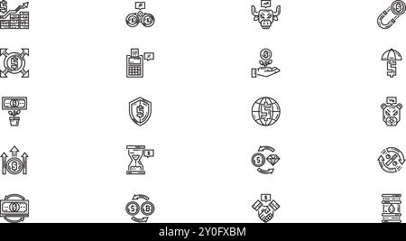 Investitionssymbole hochwertige Vektorsymbole mit bearbeitbarer Kontur. Ideal für professionelle und kreative Projekte. Stock Vektor