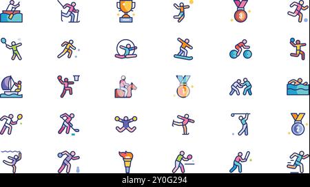 Special olympics Icon Pack hochwertige Vektor-Icons-Kollektion mit editierbarem Strich. Ideal für professionelle und kreative Projekte. Stock Vektor