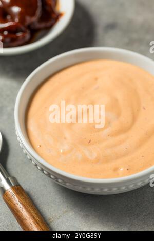 Hausgemachte scharfe Chipotle Mayo Aufstrich in einer Schüssel Stockfoto