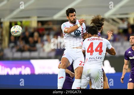 Florenz, Italien. September 2024. AC Monza spielt während des dritten Fußballspiels der Serie A zwischen Fiorentina und Monza im Artemio Franchi Stadion in Florenz, Italien - Sonntag, 1. September 2024. Sport - Fußball (Foto AC Monza/LaPresse von Studio Buzzi) Credit: LaPresse/Alamy Live News Stockfoto