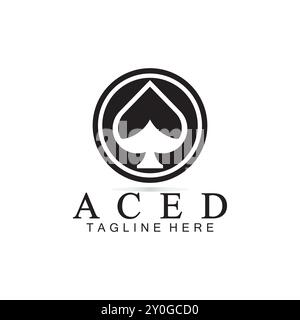 ACE Logo Design für Casino Poker Business, Gamble, Kartenspiel, Spekulat usw.-Vektor Stock Vektor