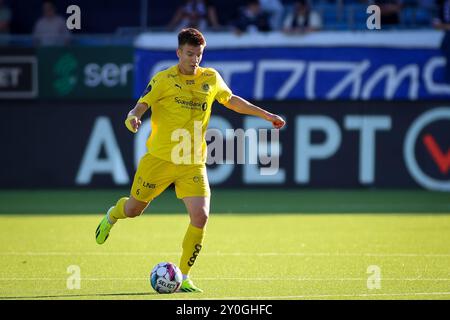 Drammen, Norwegen, 1. September 2024. Jostein Gundersen von Bodø/Glimt im Eliteserien-Spiel zwischen Strømsgodset und Bodø/Glimt im Marienlyst-Stadion. Quelle: Frode Arnesen/Alamy Live News Stockfoto