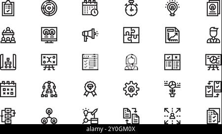 Symbole für die Projektplanung hochwertige Sammlung von Vektorsymbolen mit bearbeitbarer Kontur. Ideal für professionelle und kreative Projekte. Stock Vektor