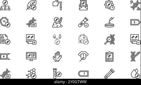 DNA-Test-Symbole hochwertige Vektor-Icons-Sammlung mit editierbarem Hub. Ideal für professionelle und kreative Projekte. Stock Vektor